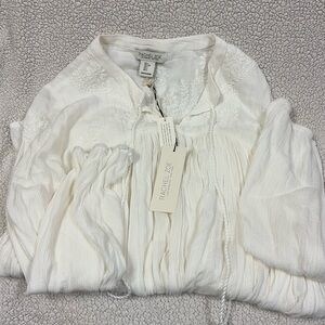 RACHEL ZOE CREAM SPARKLE BLOUSE